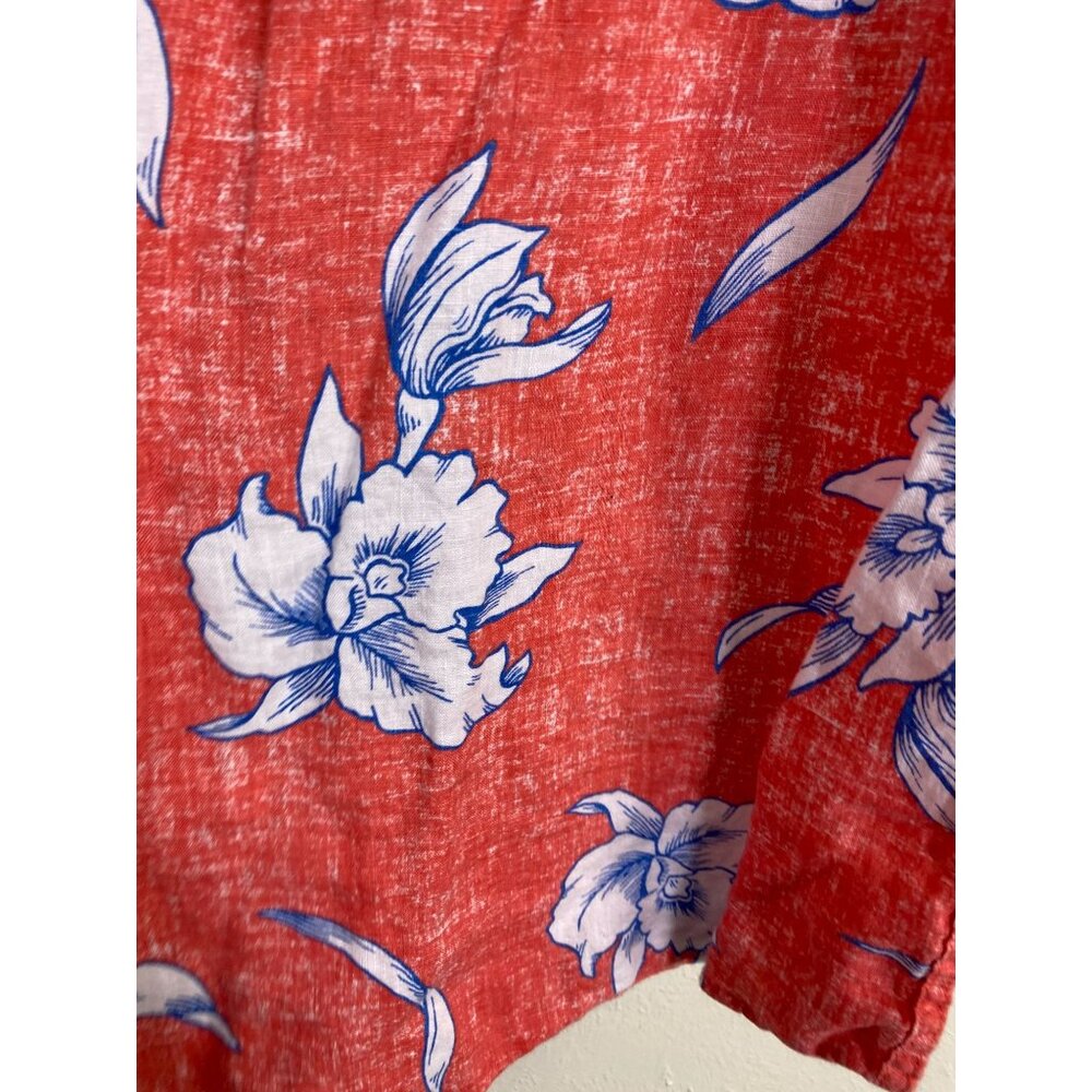 Lands End Linen‎ Hawaiian Shirt Men sz XL Short Sleeve Button Up Traditional Fit - Picture 9 of 14